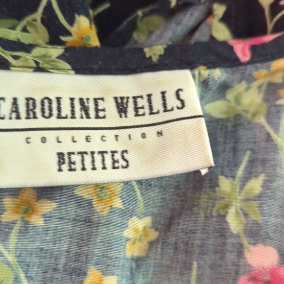 Vintage women's long floral print flowy dress size 12 - Picture 2 of 6